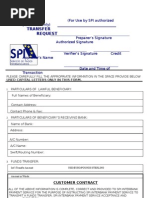 SPI Funds Transfer Request FORM