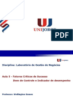 Aula 5 - Fatores Críticos de Sucesso e Item de Controle e Indicador de Desempenho - 2023.1