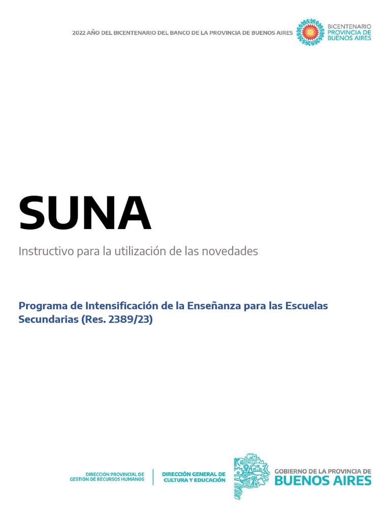 Instructivo de Uso de SUNA para Escuelas | PDF | Lenguaje de ...