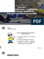 Unidad I Tema 3 Perfil Profesional y Funciones Del Ingeniero Industrial - 2023