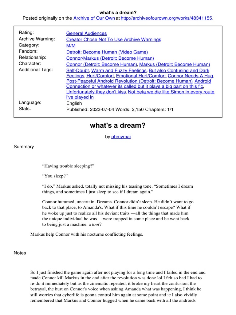 Whats A Dream PDF Dream