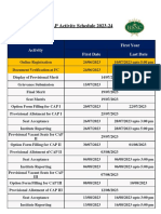 CAP Schedule