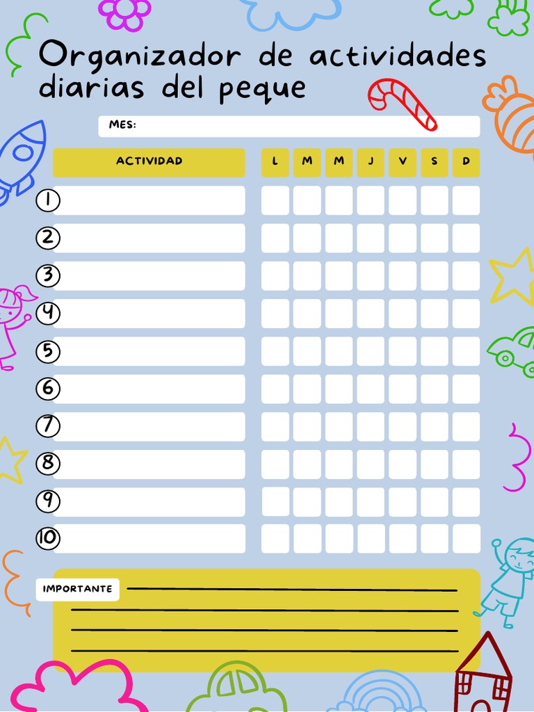 Horarios Infantiles | PDF, image size:768x1024
