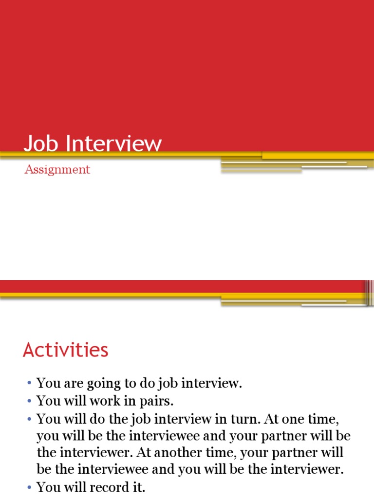 Job Interview Assignment | PDF