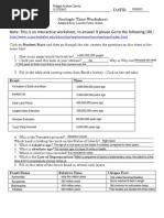 Geologic Time Worksheet