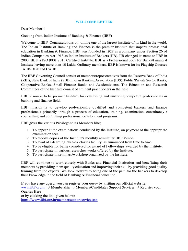 Welcome to IIBF Membership Guide | PDF | Career & Growth