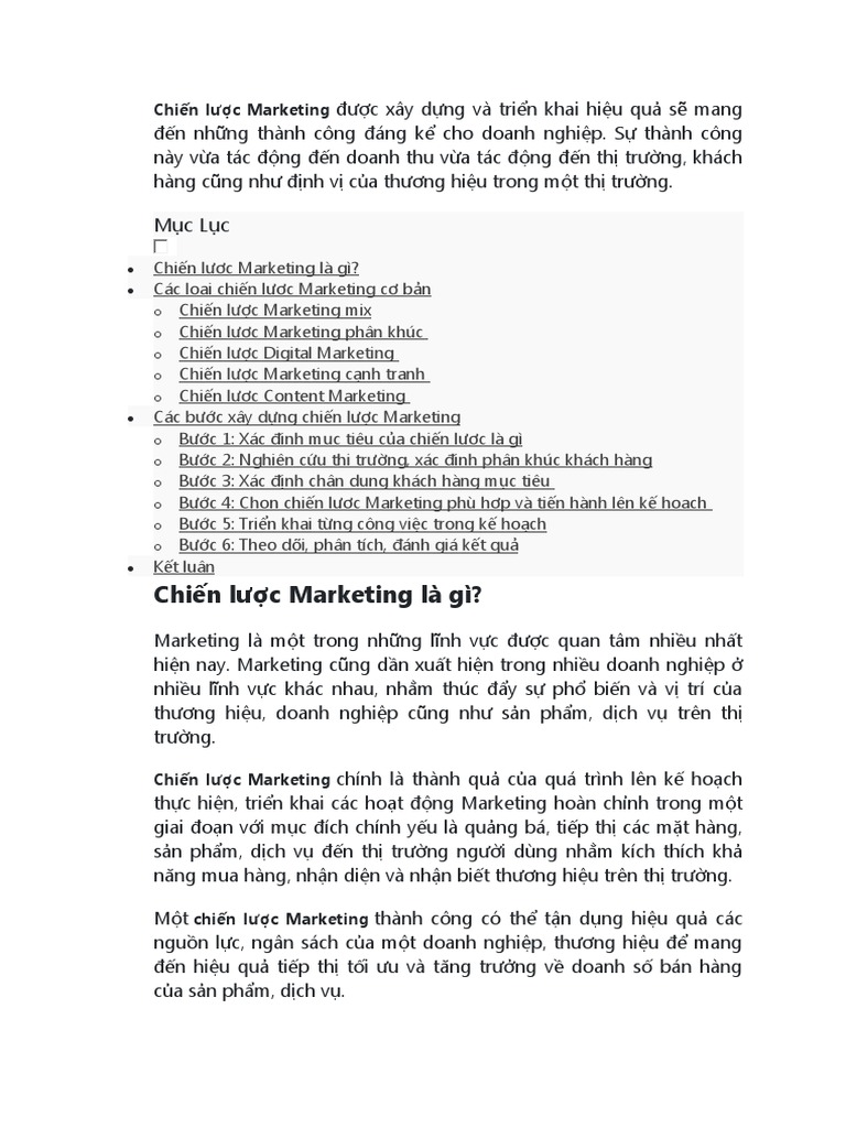 Chiến lược Marketing | PDF