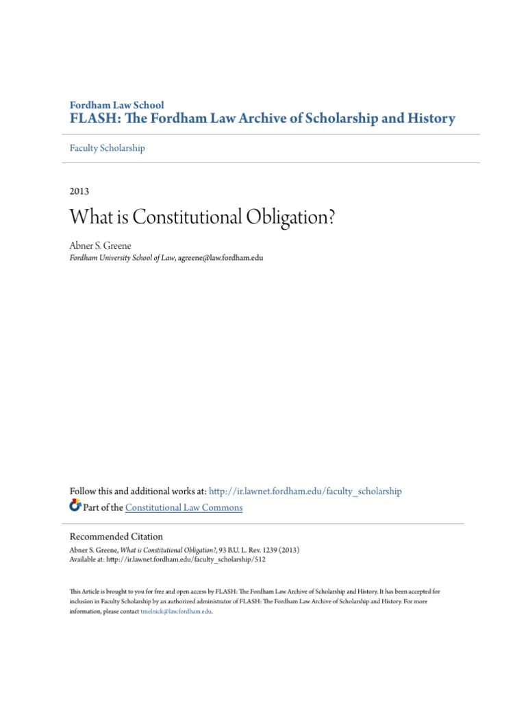 What Is Constitutional Obligation PDF Precedent Jurisprudence