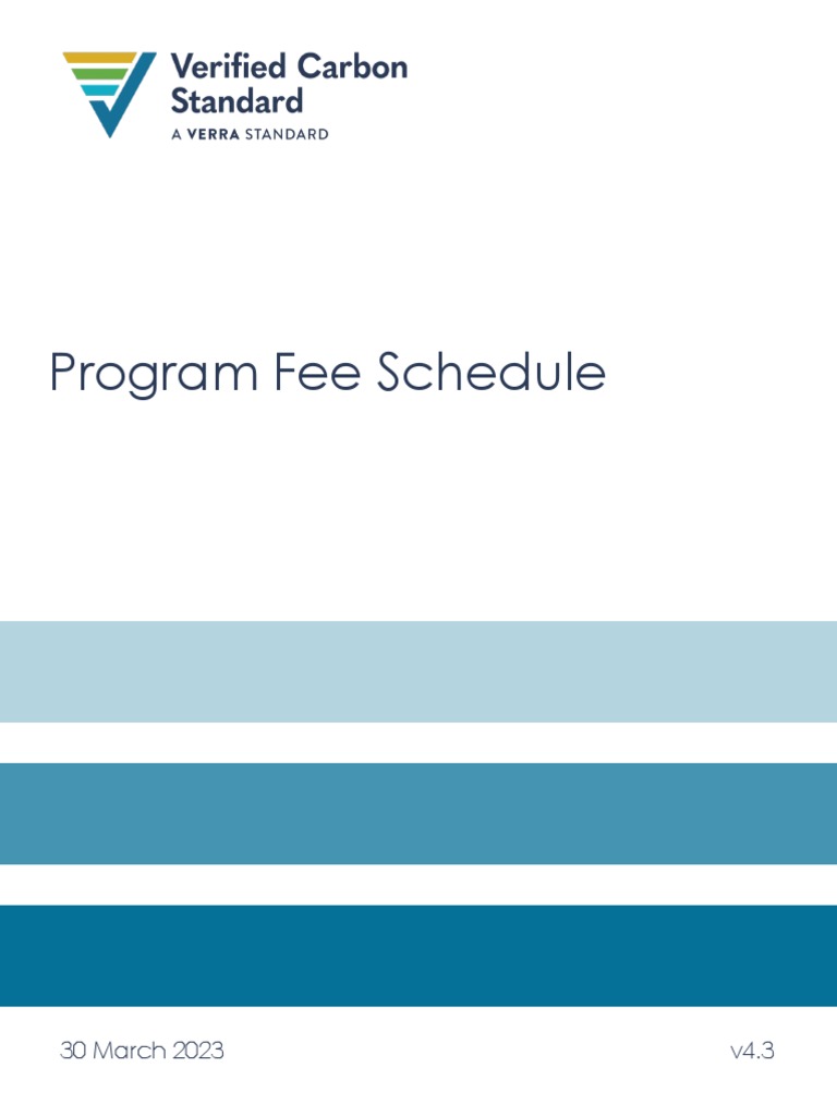 Program Fee Schedule v4.3 FINAL PDF Copyright Sustainable Development