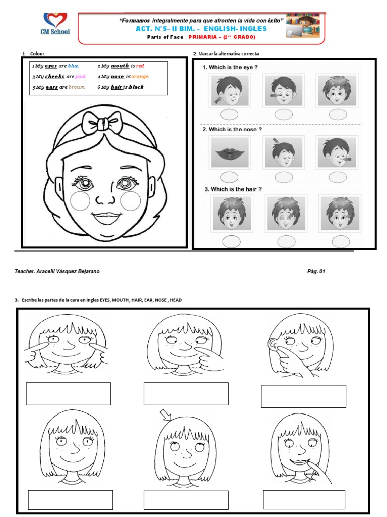 Copia Actividades Inglés 1er Grado | PDF | Artes del Lenguaje y ...