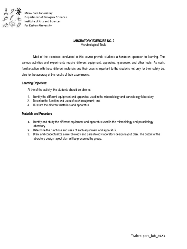 Micropara Lab 2 2023 | PDF | Laboratories | Safety