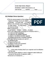 STD 7 Science Worksheet