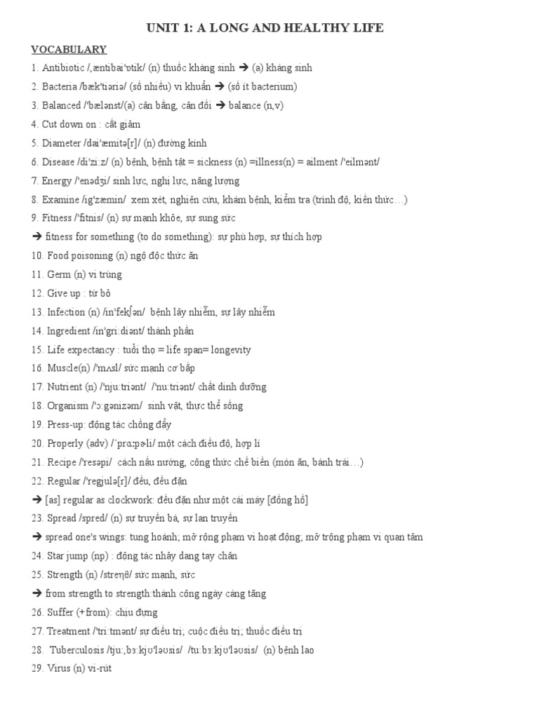 UNIT 1 - Bản HS | PDF