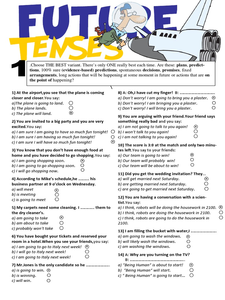 Advanced Future Tenses Exercises | PDF