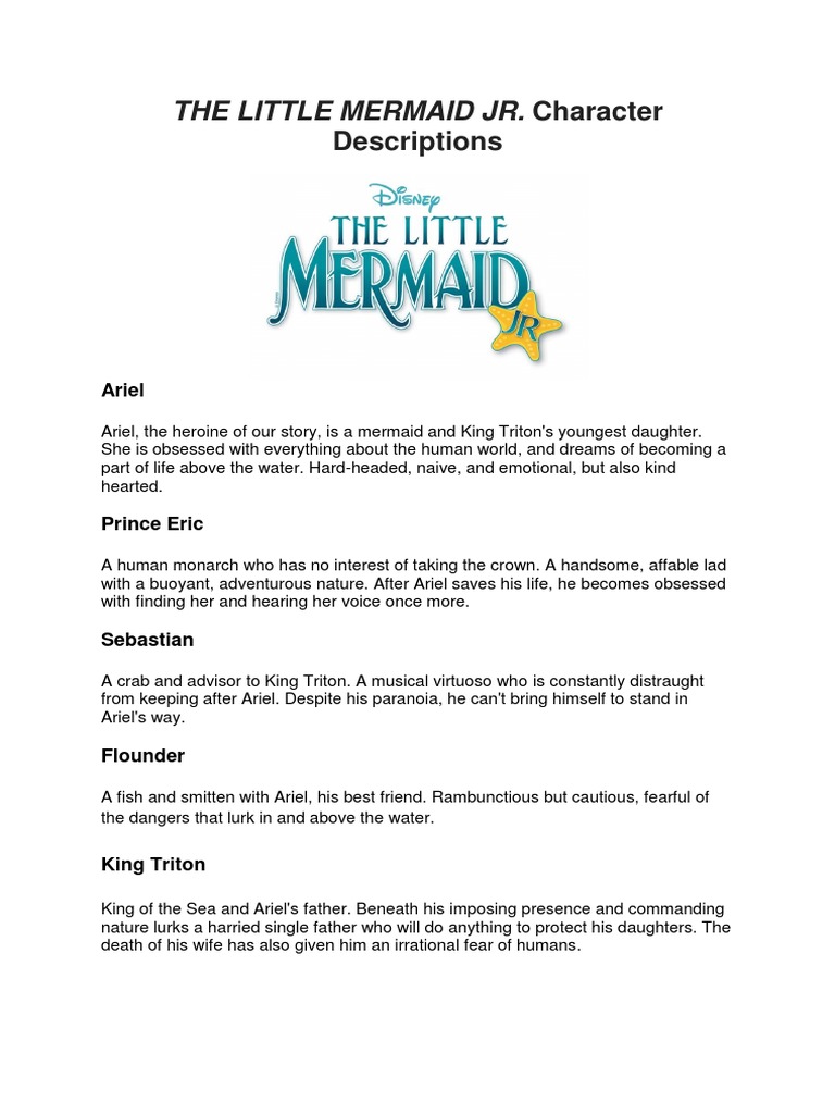 the-little-mermaid-jr-character-descriptions-pdf-adaptations-of-works