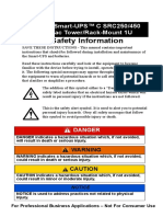 Important Safety Information: User Manual Smart-UPS™ C SRC250/450 110/120/230 Vac Tower/Rack-Mount 1U