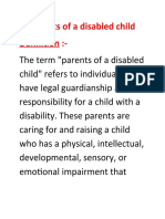 Parents of A Disabled Child