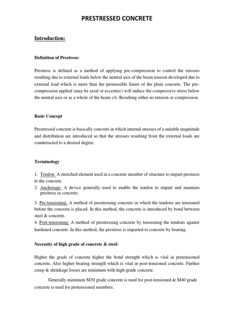 Advantages of Prestressed Concrete | PDF | Prestressed Concrete | Concrete