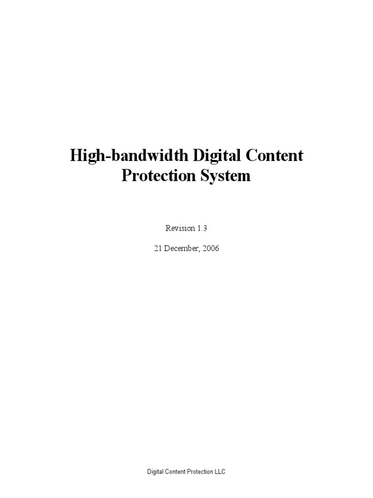 HDCP Specification Rev1 3 | PDF | Hdmi | Encryption