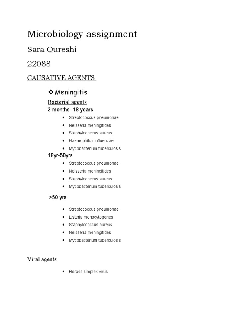 Microbiology I Assignment Questions Microbiology 1 Assignment