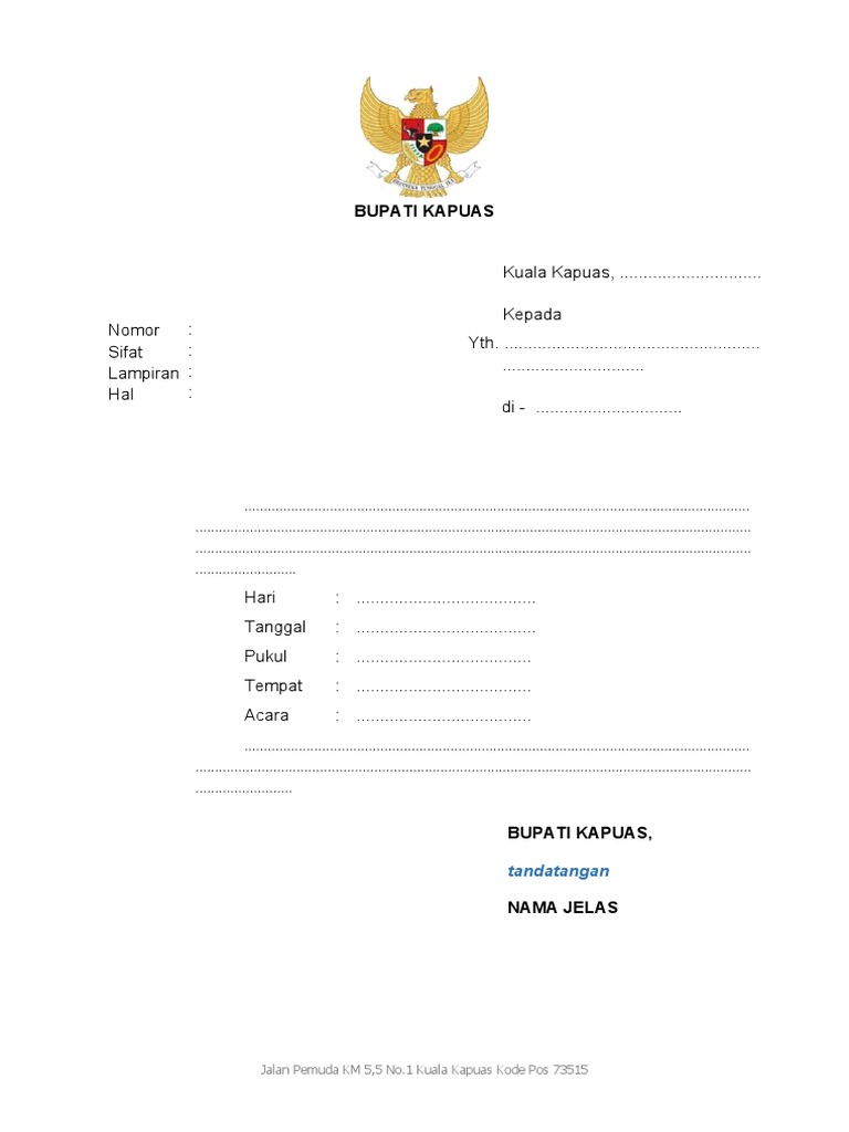 Surat Undangan Bupati | PDF
