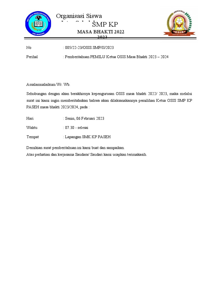 Surat Osis | PDF
