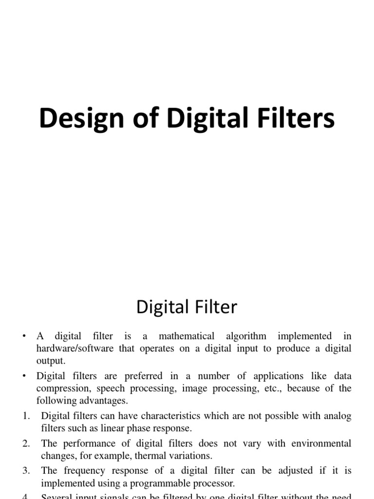 Unit-4 - Design of Digital Filter | PDF | Spectral Density | Filter ...