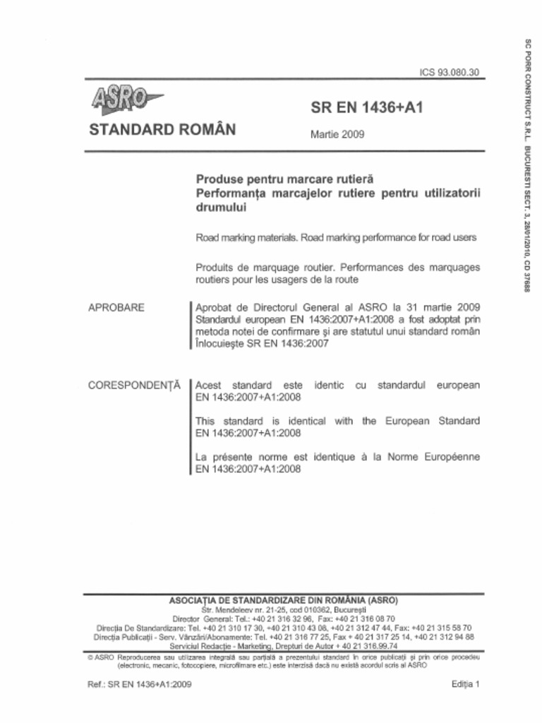 SR en 1436+A1 - Produse Pentru Marcare Rutiera. Performanta Marcajelor ...