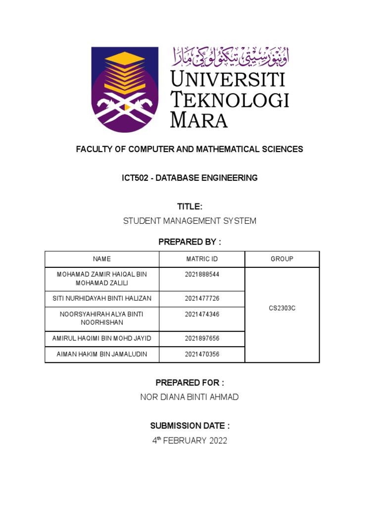 ICT502 Student Management System Report | PDF | Data Management ...