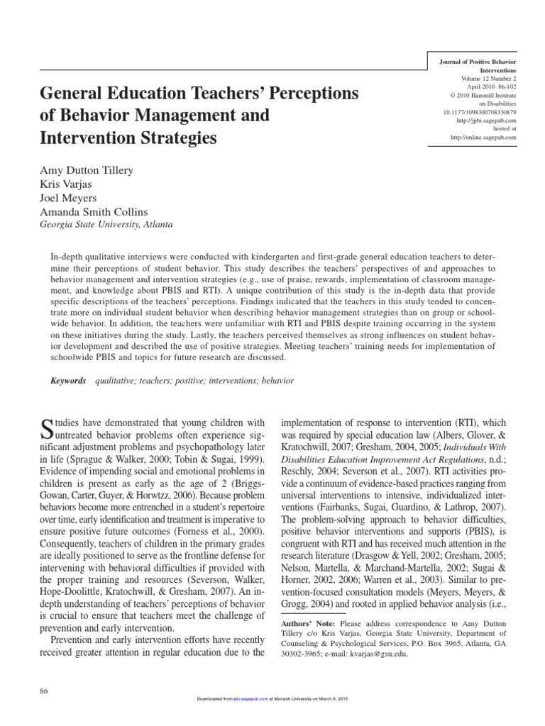 Teacher Insights on Behavior Strategies | PDF | Teachers | Behavior