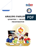 Araling Panlipunan: Quarter 1 - Module 4 Produksiyon