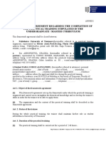 Framework Agreement Regarding The Completion of The Practical Training Stipulated in The Undergraduate / Master Curriculum