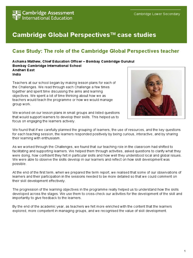 Cambridge Lower Secondary Global Perspectives Case Studies Tcm143