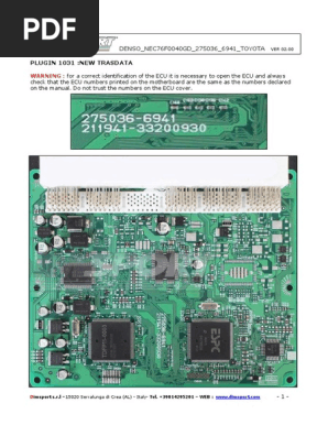 NT Denso Nec76f0040gd 275036 6941 Toyota 1033 | PDF | Electrical