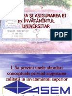 CALITATEA ŞI ASIGURAREA EI ÎN ÎNVĂŢĂMÎNTUL UNIVERSITAR