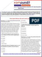 Expected DI and Caselet Based On Time Speed Distance Questions For Upcoming Bank Mains Exam