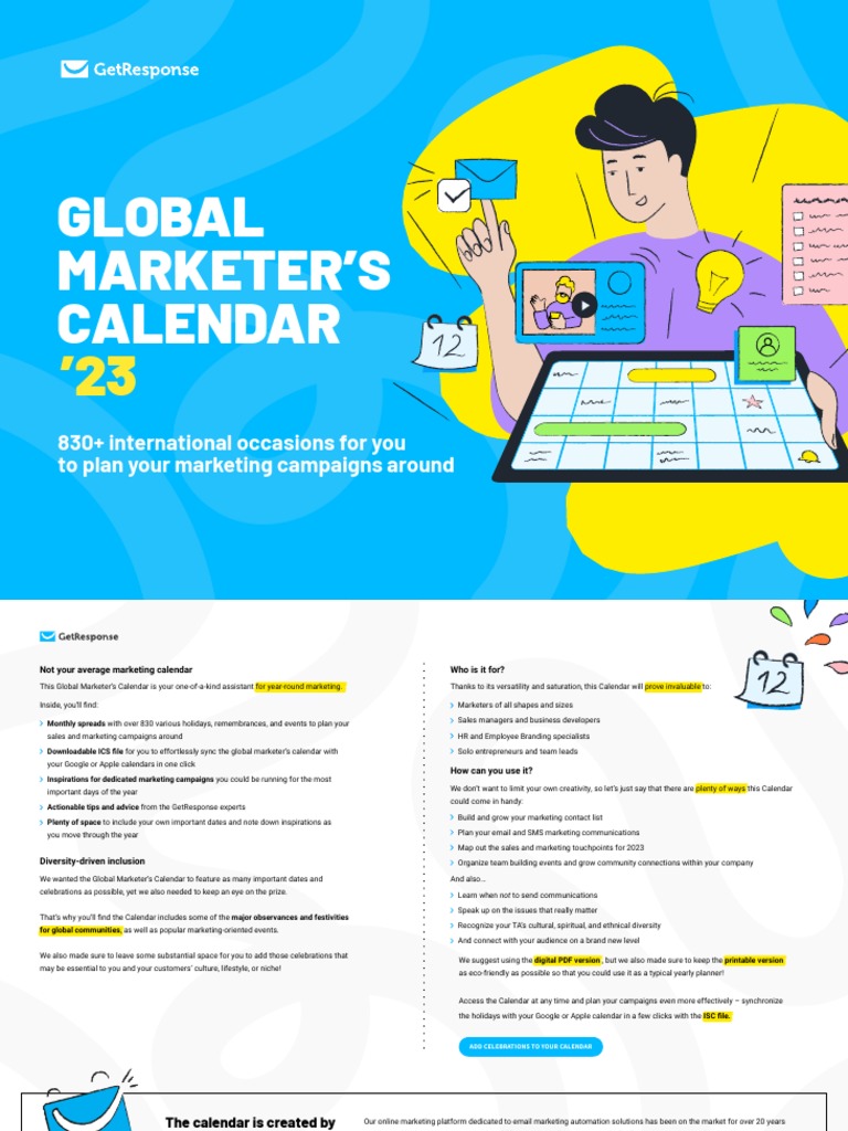Global Marketing Calendar Download Free PDF Marketing Holidays