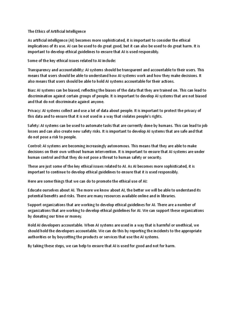 The Ethics of Artificial Intelligence PDF Artificial Intelligence