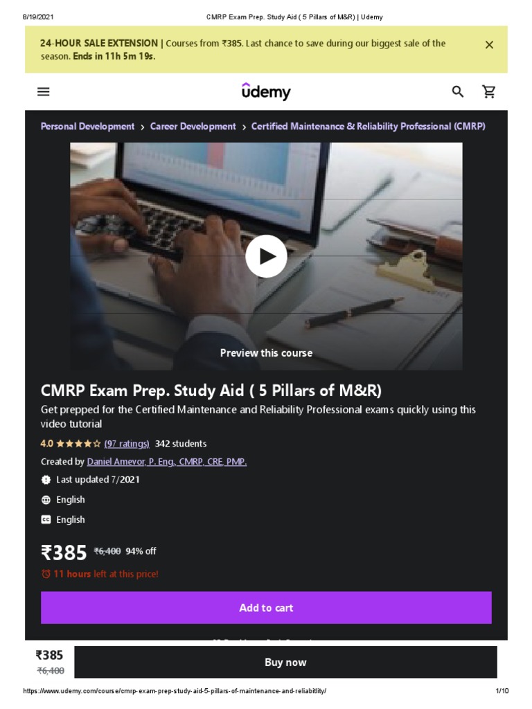 CMRP Exam Prep: 5 Pillars Study Aid | PDF | Reliability Engineering ...