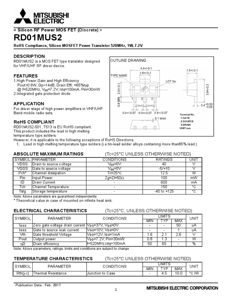 RD 01 Mus 2 | PDF | Field Effect Transistor | Mosfet