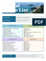 Travel To-Do List Doc in Teal Pastel Green Pastel Purple Vibrant Professional Style