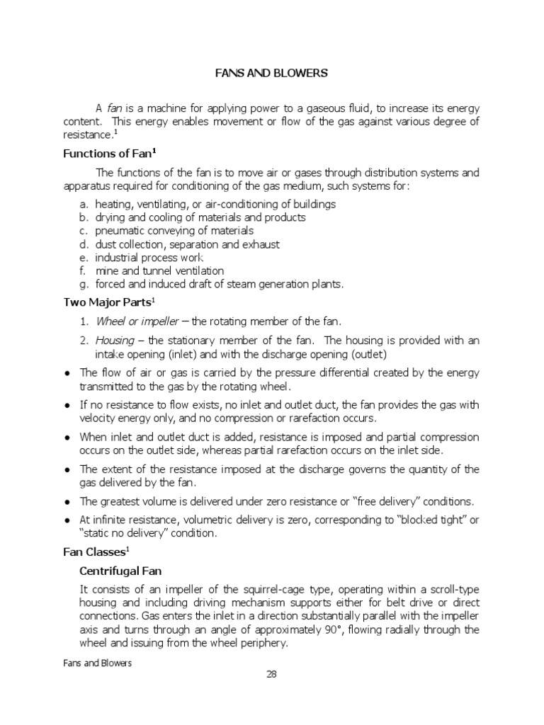 Fan Operation and Efficiency Overview | PDF | Pressure | Gases