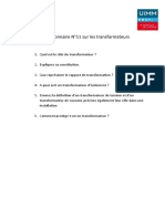 Questionnaire N 11 Sur Les Transformateurs