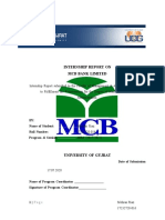 Internship Report On MCB (17232720-016)