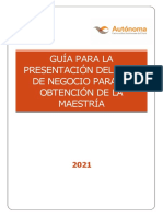 Guía para La Presentación de Plan de Negocio 2021-II.