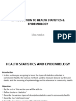 Introduction To Health Statistics & Epidemiology