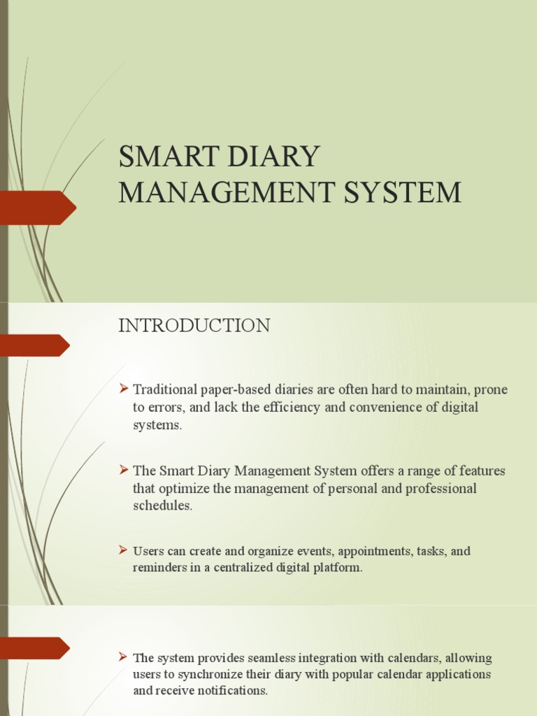 SMART DIARY MANAGEMENT SYSTEM | PDF