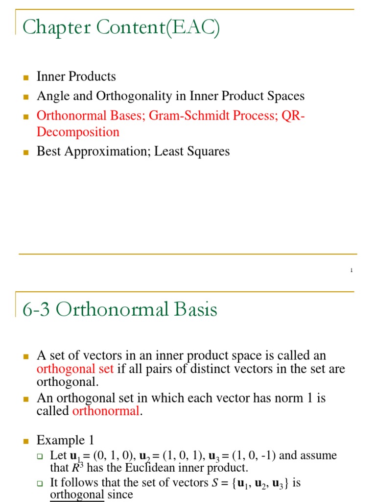 Chap 6.3 | PDF | Basis (Linear Algebra) | Vector Space