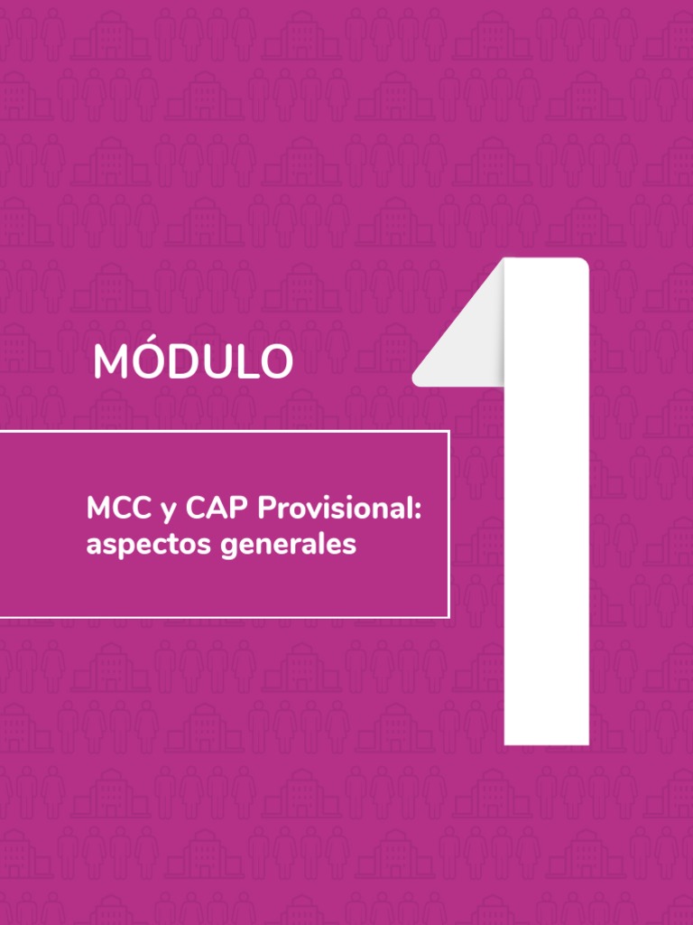 Elaborando El MCC y CAP Provisional Modulo 1 PDF Gestión de