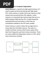 Cache Memory